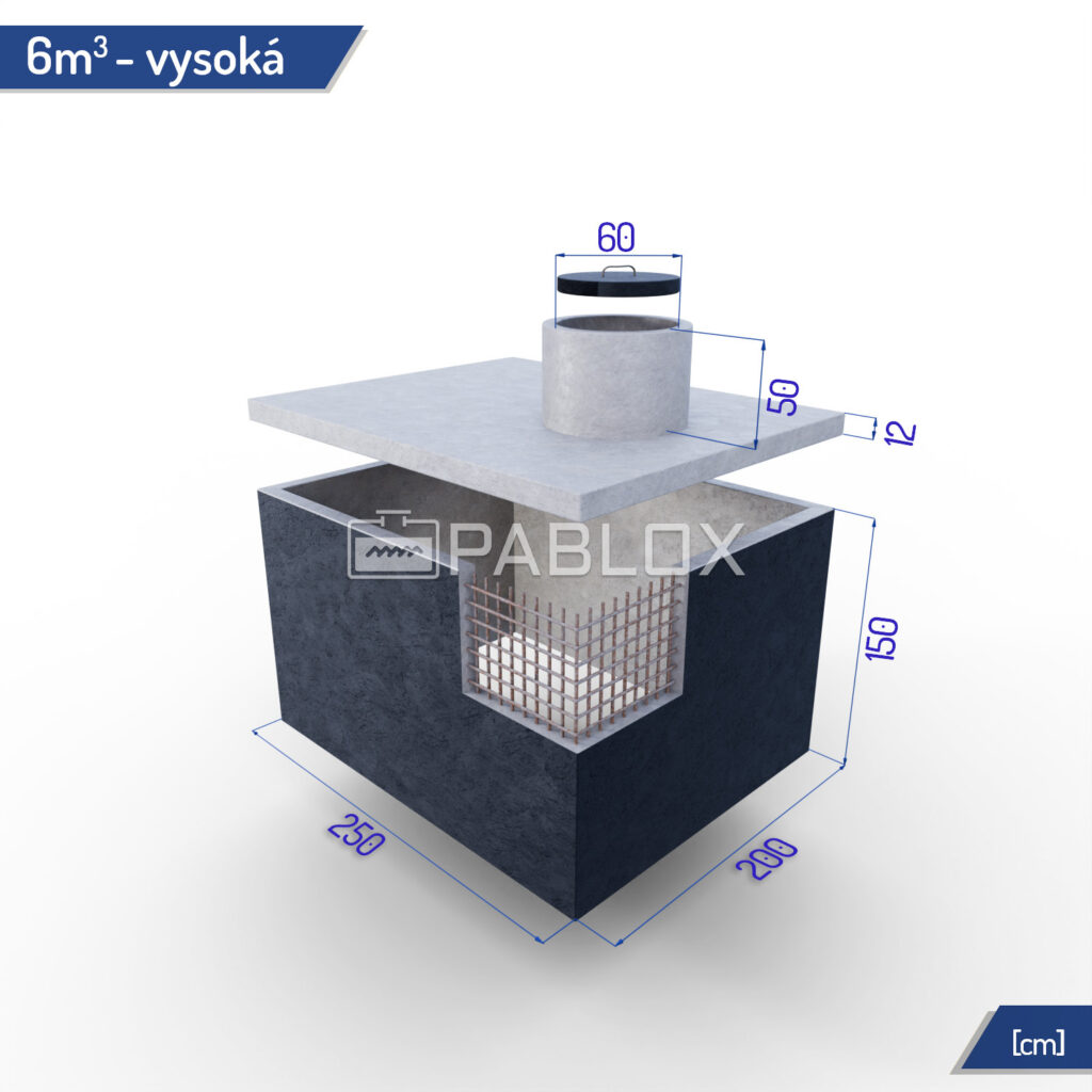 Betonová nádrž bez dna 6 m³ - vysoká