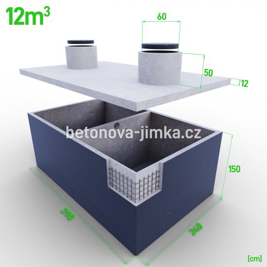 Dvoukomorová jímka 12m3