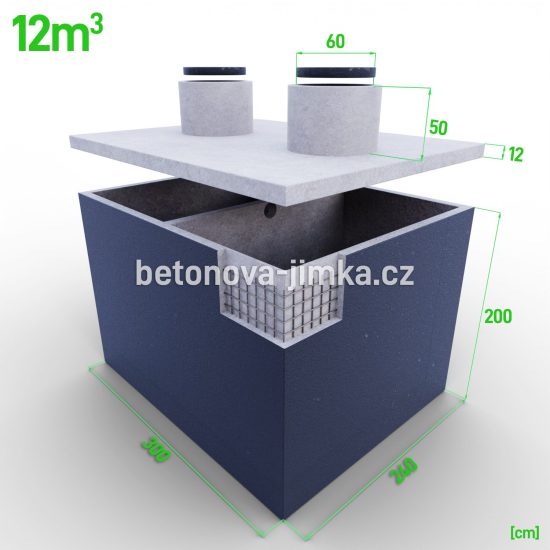 Dvoukomorová jímka 12m3 - vysoká