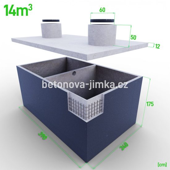 Dvoukomorová jímka 14m3