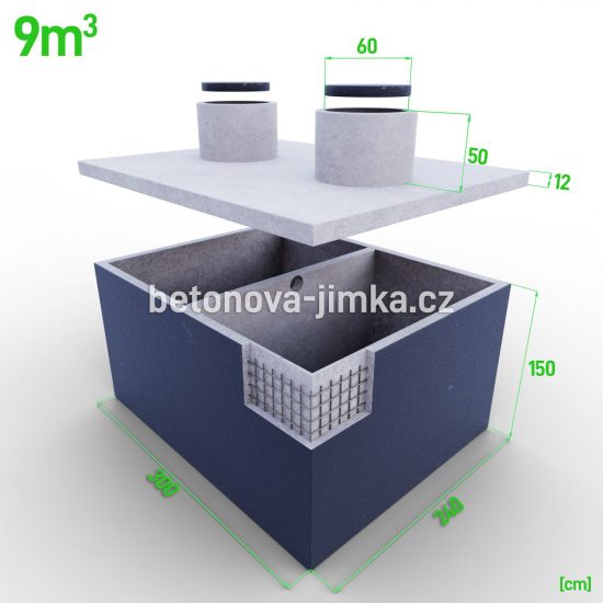 Dvoukomorová jímka 9m3