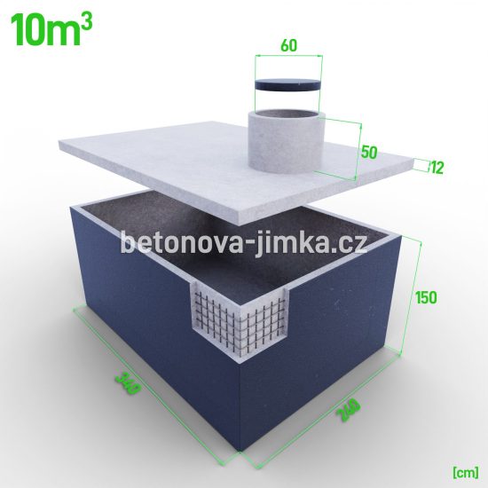 Jednokomorová jímka 10m3 - nízká