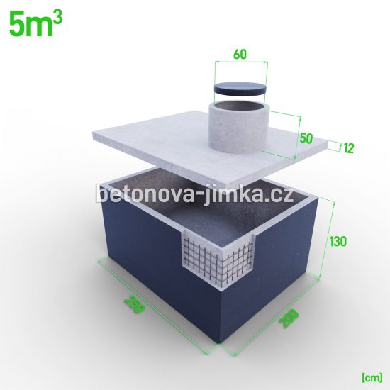 Jednokomorová jímka 5m3