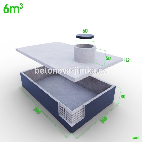 Jednokomorová jímka 6m3 - nízká