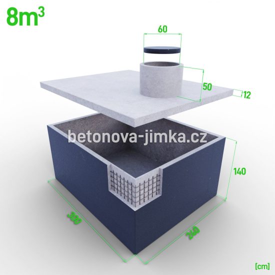 Jednokomorová jímka 8m3 - nízká