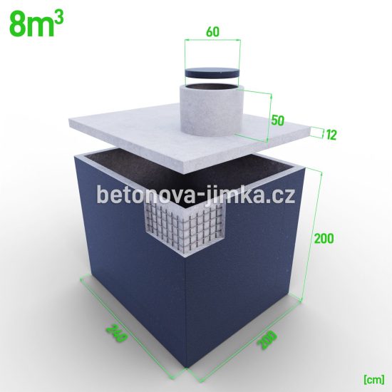 Jednokomorová jímka 8m3 - vysoká