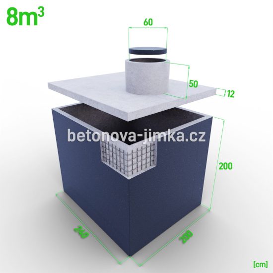 Jednokomorová jímka 8m3 - vysoká