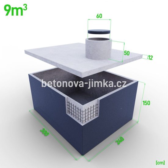 Jednokomorová jímka 9m3