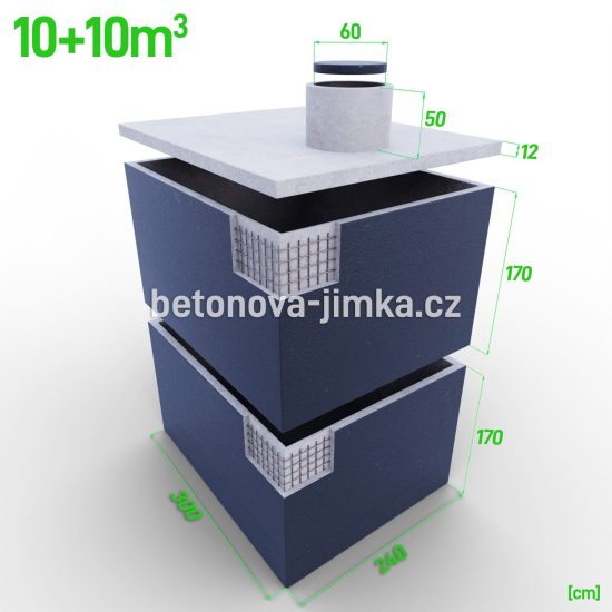 Jímka skládaná na sebe 10+10m3