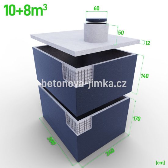Jímka skládaná na sebe 10+8m3