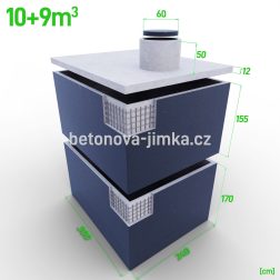 Jímka skládaná na sebe 10+9m3