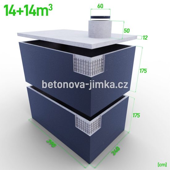 Jímka skládaná na sebe 14+14m3