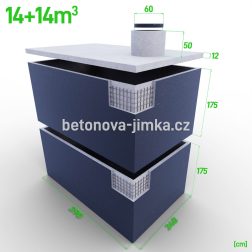 Jímka skládaná na sebe 14+14m3