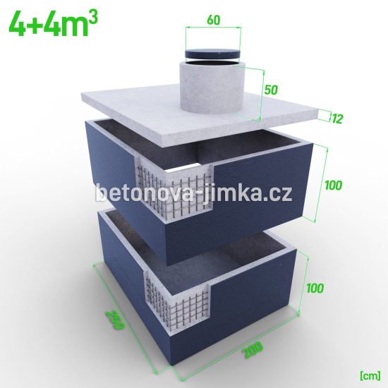 Jímka skládaná na sebe 4+4m3