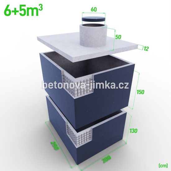 Jímka skládaná na sebe 6+5m3