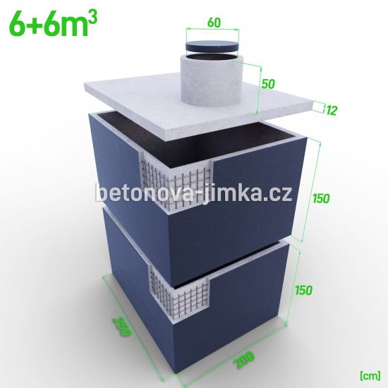 Jímka skládaná na sebe 6+6m3