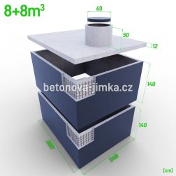 Jímka skládaná na sebe 8+8m3