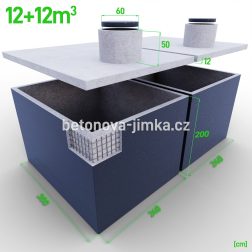 Jímka spojená vedle sebe 12+12m3