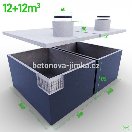 Jímka spojená vedle sebe 12+12m3 - střední
