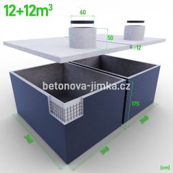 Jímka spojená vedle sebe 12+12m3 - střední