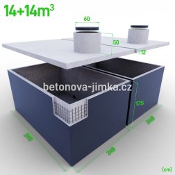 Jímka spojená vedle sebe 14+14m3
