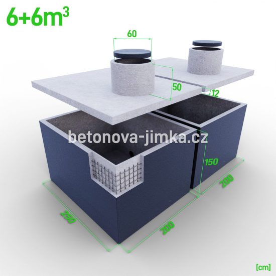 Jímka spojená vedle sebe 6+6m3