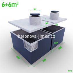 Jímka spojená vedle sebe 6+6m3