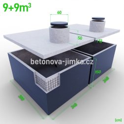 Jímka spojená vedle sebe 9+9m3